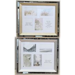 Marco Multifoto Tradicional DKD Home Decor Dorado Plateado 2 x 40 x 47 cm (2 Unidades)