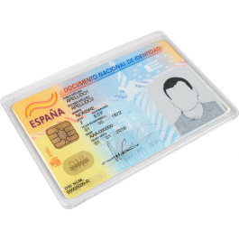 Q-connect Funda Portadocumentos DNI 86x54 mm, 130 Micras, PVC Transparente con Uñero