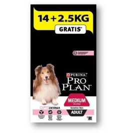 Purina Pro Plan Alimento para Perros Adultos Medianos Piel Sensible 14+2,5 kg Precio: 86.9899998. SKU: B1A92L9BF2