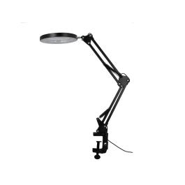 Q-connect Lampara Escritorio Hadar LED 8W 380lm Aluminio con Pinza Lupa Brazo Doble Color Negro
