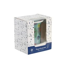 DKD Home Decor Mug Infusiones Moderno Turquesa Rojo Porcelana 8.5 x 11 x 11 cm (12 Unidades)