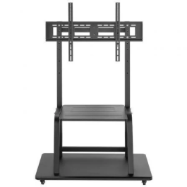 AISENS FT100E-231 Soporte de suelo para TV/Monitor de hasta 100" y 150kg con ruedas y bandeja DVD, Negro