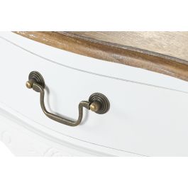 DKD Home Decor Mesita de Noche Tradicional Versalles3 Blanco Natural Madera 48 x 35 x 69 cm
