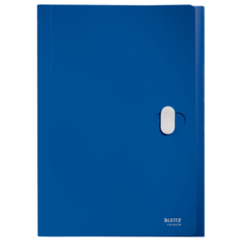 Leitz 46240035 Carpeta Acordeón Polipropileno A4 5 Posiciones con Bolsillo Frontal y Broche Giratorio, Azul