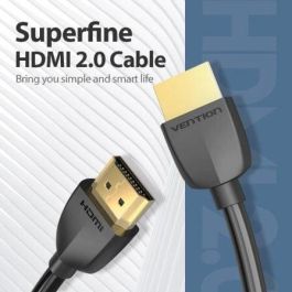 Vention AAIBD Cable HDMI 2.0 Macho-Macho 50cm Negro - Soporta 8K@60Hz, 4K@120Hz, HDR, 3D - Ultra Fino & Portátil