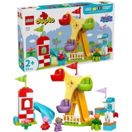 LEGO DUPLO 10453 Set Feria Peppa Pig Parque de Atracciones, Noria, Tobogán y Figuras para Niños +2 años