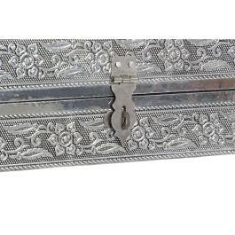 DKD Home Decor Joyero Indio de Madera y Aluminio Plateado/Natural 20 x 7.5 x 38 cm