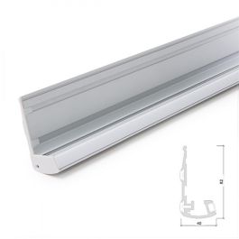Perfíl Iluminación Escaleras - Gomas Antideslizantes - Difusor Opal x 1M