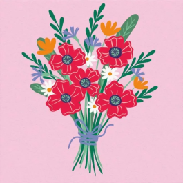 Ravensburger 25519 Pintar por numeros Ramo de amapolas 20x20 cm, Ocio creativo, Adulto