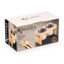 Portautensilios Doble Bambu Metal Kinvara 23X12CM (8 Unidades) Portautensilios Doble Bambu Metal Kinvara 23X12CM (8 Unidades)