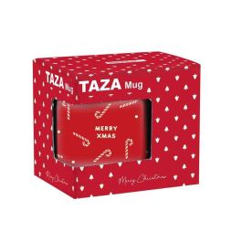 Safta Taza Grande Caramelos Merry Xmas 8x9,5x8cm, Diseño Navideño Festivo