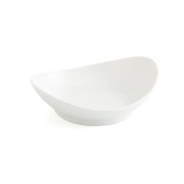 Quid Gastro Fun Tapa Ensaladilla Porcelana Blanca 14x11 cm (12 Unidades) - Con Acabado Brillo, Apta Lavavajillas y Microondas