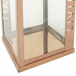 Farol Alexandra House Living Cobre Vidrio Acero Inoxidable 18 x 30 x 18 cm