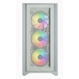 Corsair 4000X RGB Torre Midi ATX Blanca para PC Gaming con Ventana de Cristal Templado