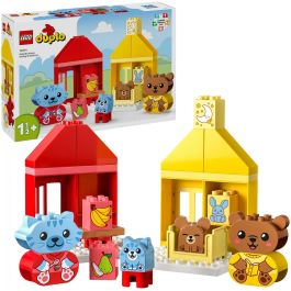 LEGO 10414 DUPLO My First: Mis Rituales Diarios - Hora de Comer y Dormir, Juguete Social con 4 Figuras de Animales