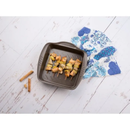 Pyrex Fuente Asimetria Acero Cuadrada 24x24 cm