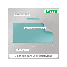 Leitz Alfombrilla de Sobremesa Grande Protectora de Escritorio, Verde Menta, 80x40 cm