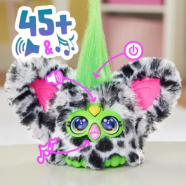 Hasbro Furblet Moo Figura Electrónica Mini Juguete Musical con Clip Llavero Reproduce Más de 45 Melodías K-pop Idioma Furbish