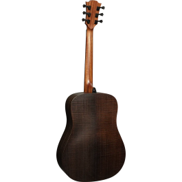 LAG Guitarra Acústica Dreadnought Sauvage - Tapa Sólida Brankowood, Fondo y Aros Eucalipto Ahumado, Acabado Satinado