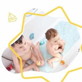 Badabulle Alfombra de Baño Antideslizante XXL 91cm con Indicador de Temperatura Termosensible, 28 Ventosas, Antimoho y Secado Rápido