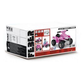 Feber Quad Racy Pink - Vehículo Eléctrico para Niños de 6 Voltios, con Acelerador de Pie y Freno Automático, 2 km/h