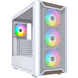 Montech Midi Tower XR Wood Blanco ATX PC Caja de Ordenador con Madera de Nogal