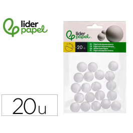 Liderpapel Bolas de Espuma Blanca 2 cm Bolsa 20 Unidades para Manualidades Precio: 0.79000053. SKU: B1J8J3D455