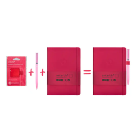 Antartik Portabolígrafos Autoadhesivo para Cuaderno Note con Elástico hasta 15 mm, Fucsia, 40x40 mm