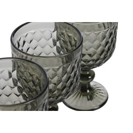 DKD Home Decor Copa Basicos Gris Cristal 8 x 15.5 x 8 cm Set de 6