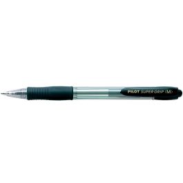 Boligrafo Pilot Super Grip Negro Retractil Sujecion De Caucho Tinta Base De Aceite 12 unidades