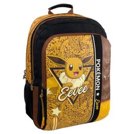 CYP BRANDS Mochila Eevee Pokémon 42cm - 3 Compartimentos, Tirantes Acolchados y Ergonómicos, Para Niños