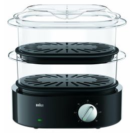 Braun FS 5100 Vaporera 850W Turbo vapor rápido 45s - 2 cestas BPA-Free 3.1L, tazón arroz 2L y temporizador autoapagado Braun FS 5100 Vaporera 850W Turbo vapor rápido 45s - 2 cestas BPA-Free 3.1L, tazón arroz 2L y temporizador autoapagado