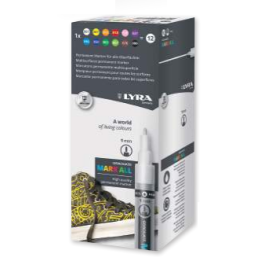 Marcador Permanente Lyra Graduate Mark All Conico 1,0 Mm. Surtido Estuche De 12