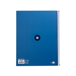 Antartik Cuaderno espiral micro A4 tapa dura forrada 80h 90 gr cuadro 5mm azul oscuro