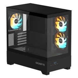 GIGABYTE C201 PANORAMIC Caja PC Gaming Midi Tower Negra con Panel Vidrio Templado, 3 Ventiladores ARGB y Soporte Radiador 360mm