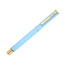 Belius Macaron Bliss Boligrafo Forma Hexagonal Celeste y Dorado Tinta Azul Punta 0.8 mm