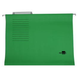 Liderpapel Carpeta Colgante Folio Verde Kraft 250 g/m² con Varillas Metálicas y Lomo en V para Oficina