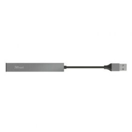 Trust 23786 - Hub USB 2.0 Halyx Mini de 4 Puertos en Aluminio para Ordenador/Portátil (Velocidad 480 Mbps)