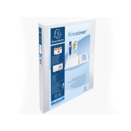Exacompta Carpeta Canguro 2 Anillas 16 mm DIN A4+ Polipropileno Personalizable 3 Bolsillos Blanco