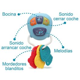 KioKids Llavero De Coche Musical para Bebé +6 Meses - Mordedor con Melodías, Sonidos Realistas y Texturas Variadas en Color Azul