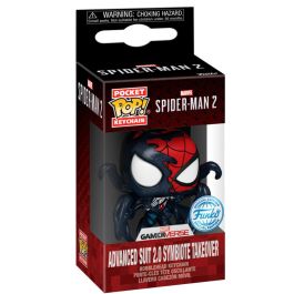 FUNKO Llavero Pocket POP Marvel Spider-Man 2 Advanced Suit 2.0 Symbiote Takeover