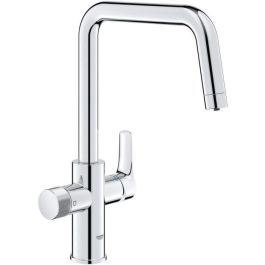 Grohe 30595000 Grifo de cocina Blue Pure Start con sistema de filtración de agua, Cromo, Caño alto en U, Rotación 150°