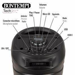 Altavoz con Micrófono Karaoke Bontempi Plástico 16 x 38 x 16 cm (2 Unidades)