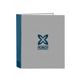 Carpeta de anillas Munich Street Azul Gris A4 27 x 33 x 6 cm
