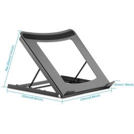 MANHATTAN Soporte Ajustable para Portátil/Tablet 5 Niveles, de 10" a 15.6", Ergonómico de Acero, Negro, hasta 5 kg