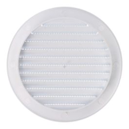 Edm Rejilla de Ventilación Redonda con Mosquitera Ø120mm ABS Blanca Empotrable