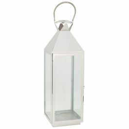 Farol Alexandra House Living Plata Vidrio Acero Inoxidable 23 x 72 x 24 cm