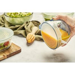 Quttin Set de 6 Tapas de Silicona Adaptables 25 cm Ancho x 26 cm Largo x 2 cm Alto (12 Unidades)