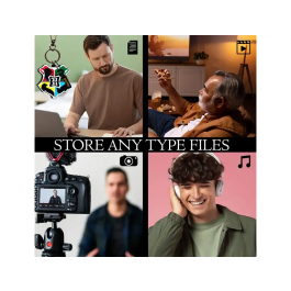 Wondee Llavero USB Harry Potter Hogwarts 32GB con Adaptador USB C