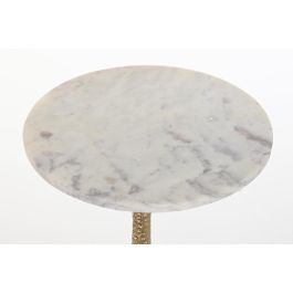 DKD Home Decor Mesita Auxiliar Glam, Aluminio y Mármol, Dorado y Blanco, Desmontable, 40x61x40 cm